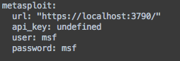 Metasploit YAML settings